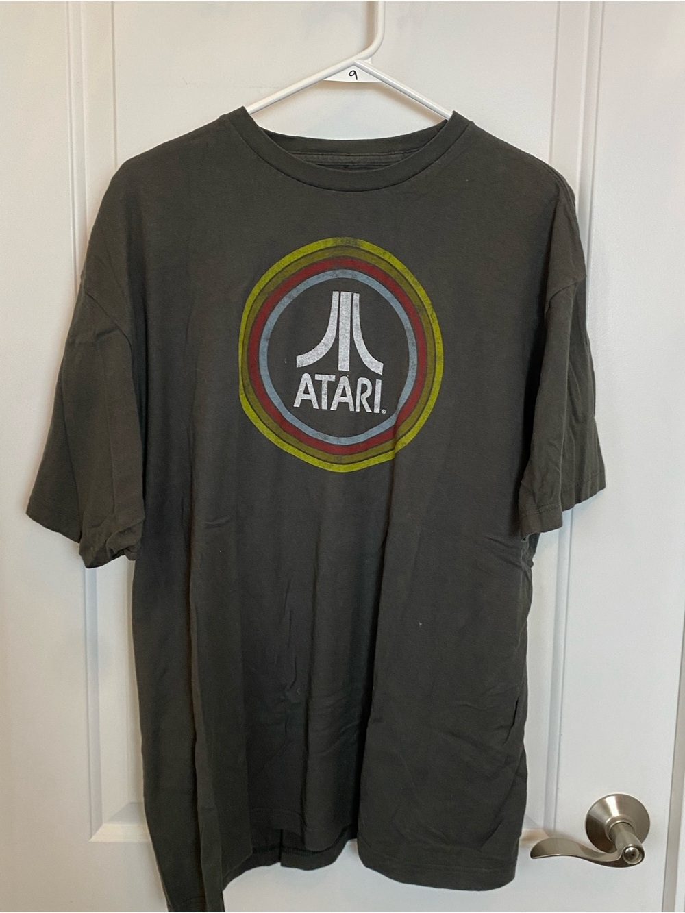 Atari Shirt Mens XXL Ripple Junction Gray Short Sleeve Retro Logo T-Shirt Gaming